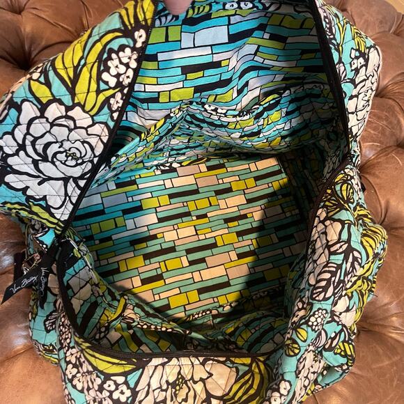 Vera Bradley blue flower tote with strap - Picture 7 of 9